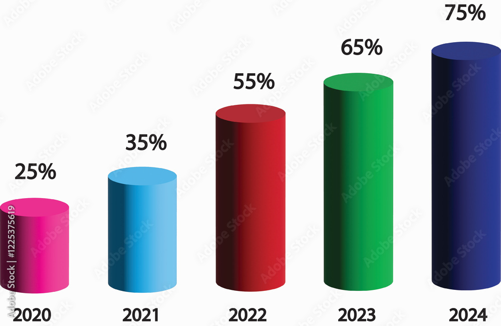 3d graph chart render design of a arrow white background 3d graph chart render design of a arrow white background