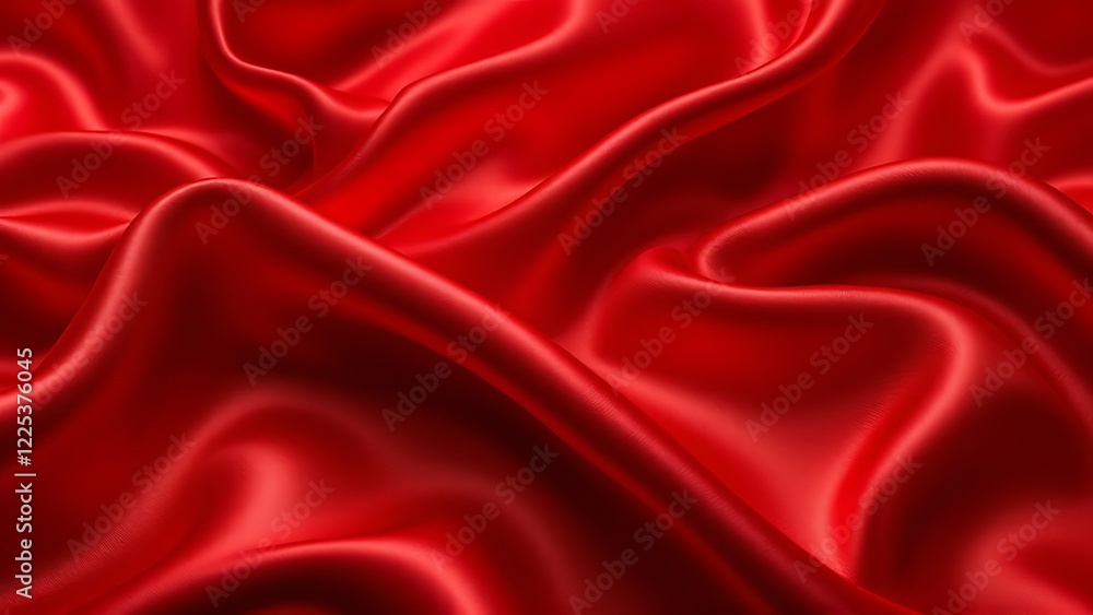 Obraz premium Abstract red fabric with soft wave texture background
