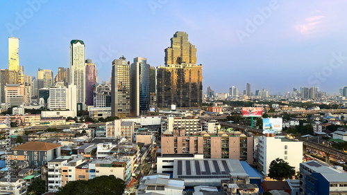 Photography Beautiful view of Bangkok in Thailand in the late afternoon
