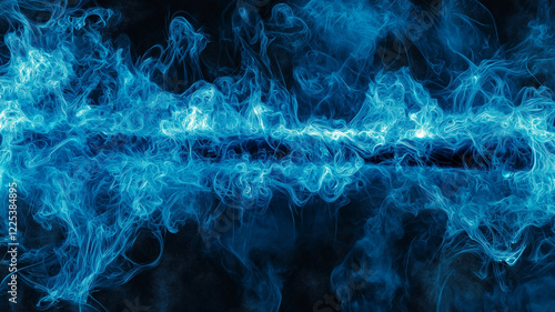 Swirling Blue Smoke Abstract Art