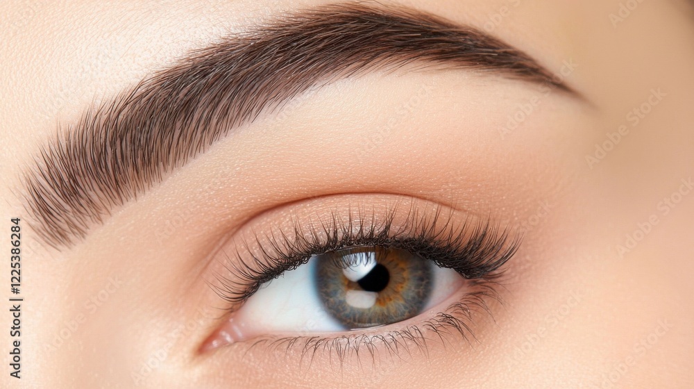 Obraz premium Mesmerizing Close up Portrait of a Woman s Flawless Facial Features and Radiant Eyes