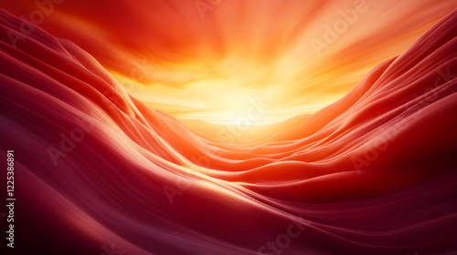 Wallpaper Mural Vibrant sunset illuminating undulating waves of red, creating a serene and dynamic landscape. Torontodigital.ca