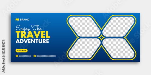 Tour travel and tourism facebook cover and web banner template design. Modern facebook cover design layout for travel agency.