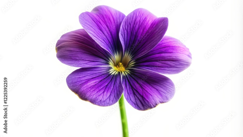 Obraz premium Single Purple Flower on White Background