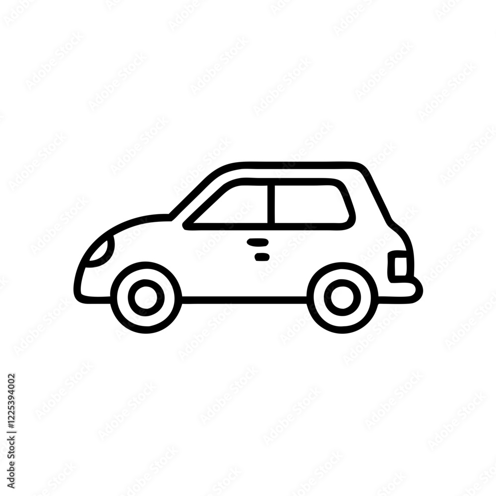 Side view car icon for transportation and automotive graphics Side view car icon for transportation and automotive graphics