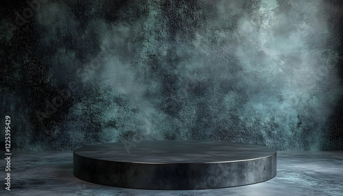 Wallpaper Mural Dark Metal Platform Against Textured Wall Background Torontodigital.ca