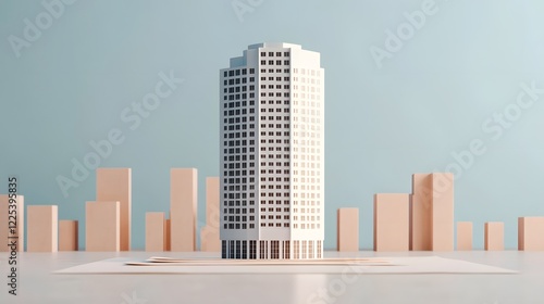 Conceptual Art of Real Estate Contract Transforming into High-Rise Building