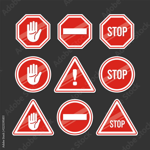 Free Download Set Of Yhe Restricted And Dangerous Vector Signs Isolated. Illustration Of Traffic And Stop Symbol, Warning And Attention - GFXLoad