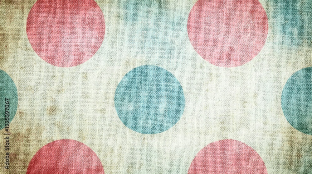 Abstract textured fabric with pastel circles pattern Abstract textured fabric with pastel circles pattern