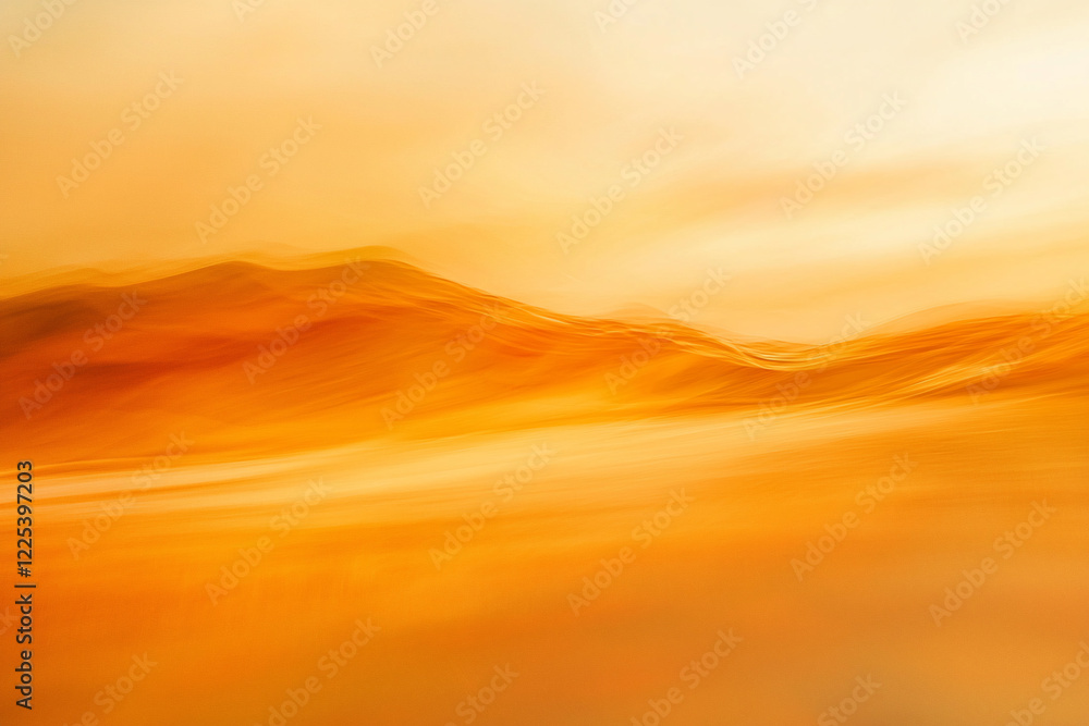 Obraz premium Abstract landscape featuring warm golden hues and blurred hills under a soft, glowing sky