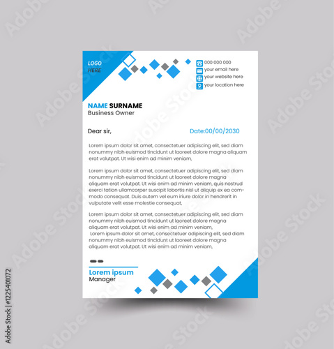 creative modern letterhead, Futuristic letterhead design, simple and clean letterhead design, Abstract creative letterhead template, Minimalist professional vector letterhead design template