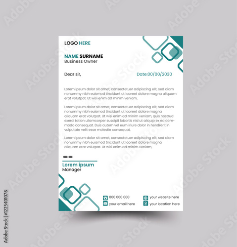 creative modern letterhead, Futuristic letterhead design, simple and clean letterhead design, Abstract creative letterhead template, Minimalist professional vector letterhead design template.
