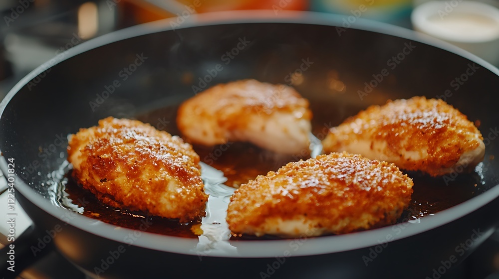 Breaded chicken legs fried in a frying pan Breaded chicken legs fried in a frying pan