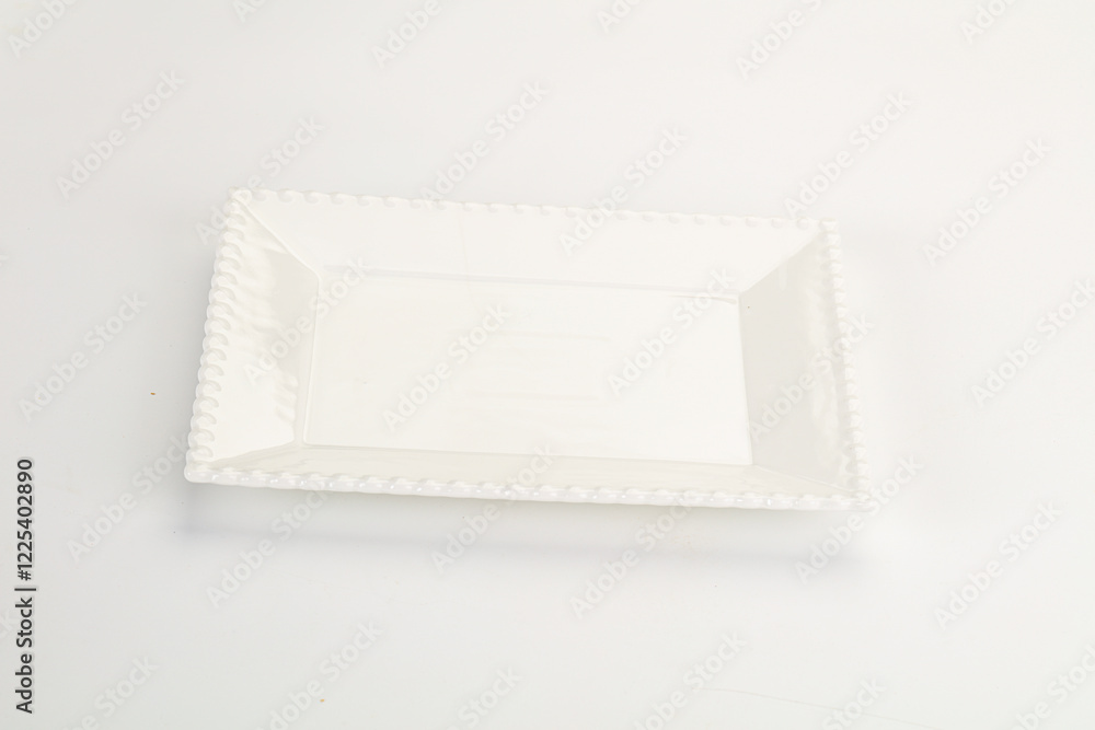 Fototapeta premium White ceramic empty plate dishware
