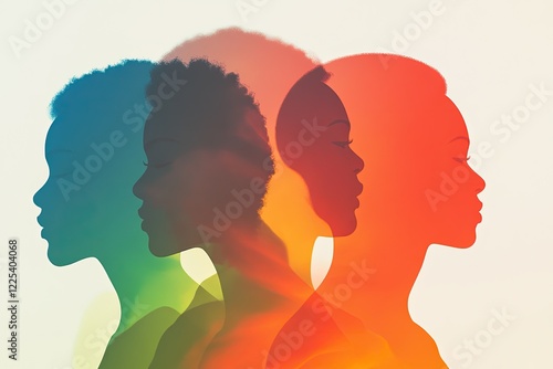 bold abstract fusion of flowing colors and silhouettes of cultural icons representing black history month spirit and