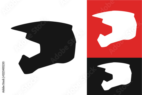 Motorcycle helmet silhouette. Vector image