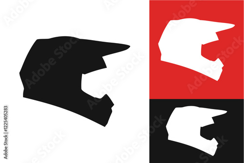Motorcycle helmet silhouette. Vector image