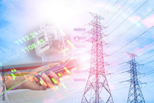 The concept of rising energy costs Energy shortage crisis.