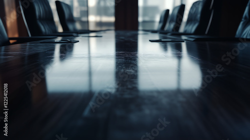 Close up on a boardroom table board members people