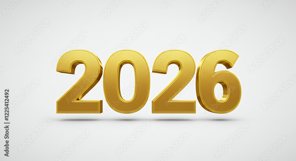 3D Golden 2026 New Year Number Design 3D Golden 2026 New Year Number Design