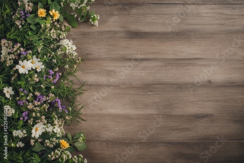 whimsical floral design incorporating wildflowers herbs and small blossoms arranged with artistic touch showcased on photo