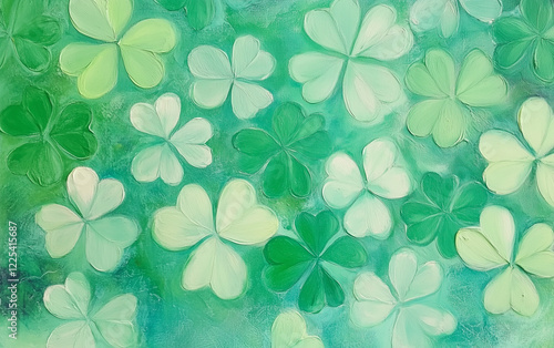 Lush green clover leaves background  
