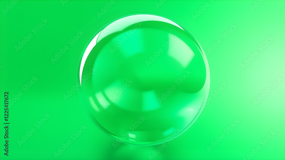 3D ABSTRACT GLOSSY BUBBLE SPHERE GREEN. Generative AI 3D ABSTRACT GLOSSY BUBBLE SPHERE GREEN. Generative AI