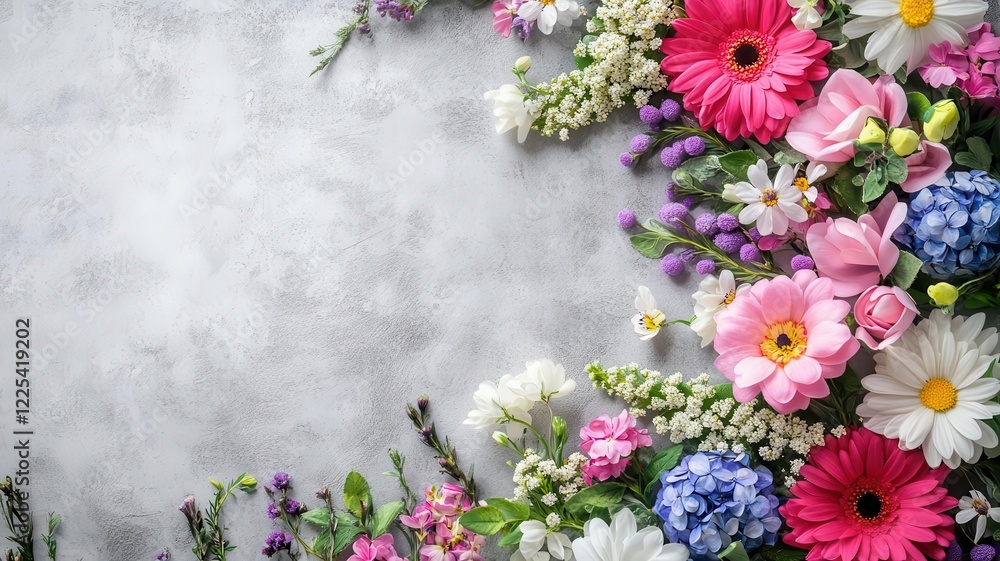 arrangement of flowers flat design side view spring garden theme water color arrangement of flowers flat design side view spring garden theme water color