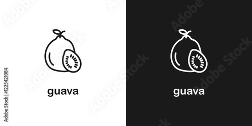 Guava fruit icon. Guava fruit vector icon. Fruit symbols for your web design. Fruits icon
