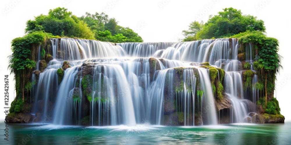 Fototapeta premium Lush Waterfall Cascading into Pool