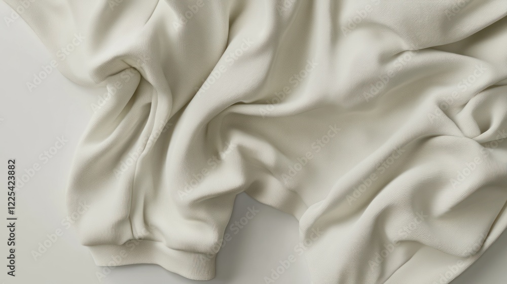 Fototapeta premium Draped Cream Colored Fabric Shows Texture