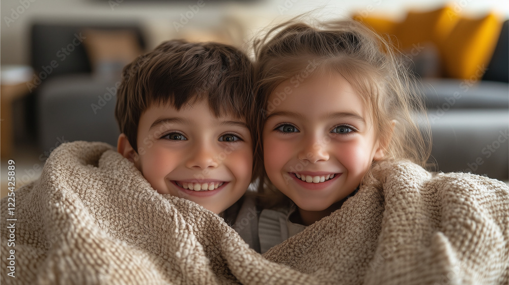 Smiling child with parent in a loving family portrait Smiling child with parent in a loving family portrait