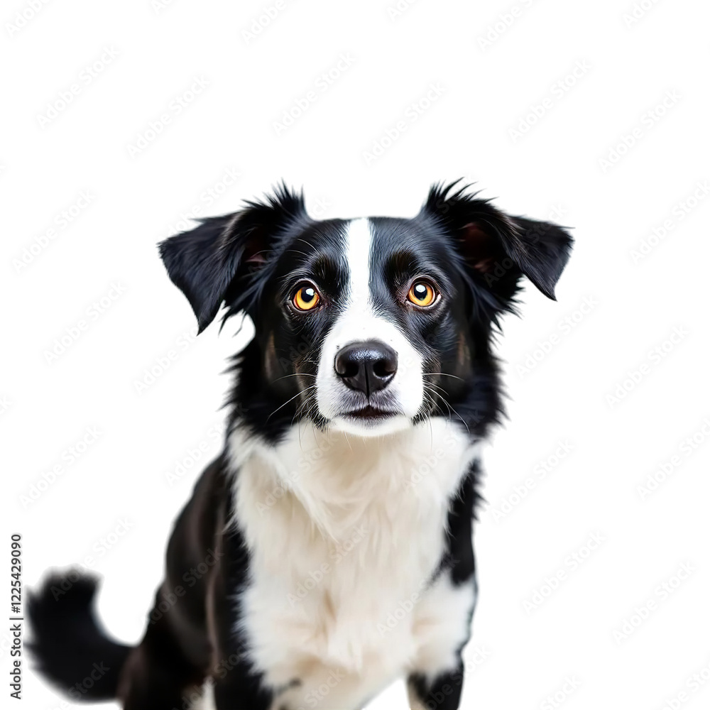 Adorable Black and White Border Collie Puppy Dog Portrait Studio Shot White Background Cute Pet Animal Photography Adorable Black and White Border Collie Puppy Dog Portrait Studio Shot White Background Cute Pet Animal Photography