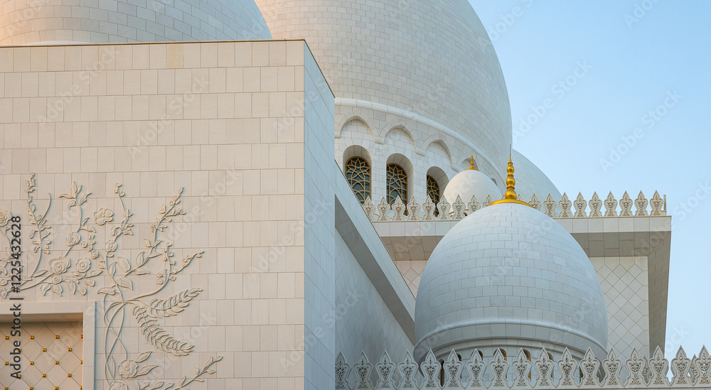 Fresh perspective of the Grand Mosque in Abu Dhabi