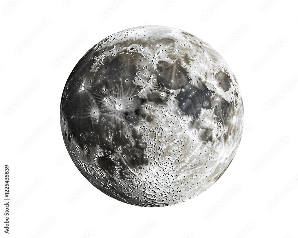 Large, round, white and gray moon Large, round, white and gray moon