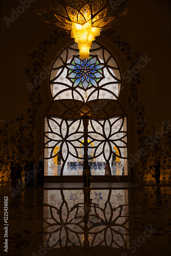 Obraz na płótnie Fresh perspective of the Grand Mosque in Abu Dhabi w salonie