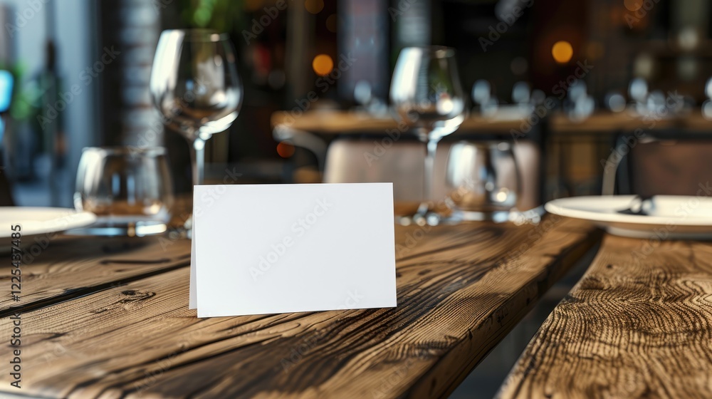 Mockup of Table Tent Card on Wooden Table Mockup of Table Tent Card on Wooden Table