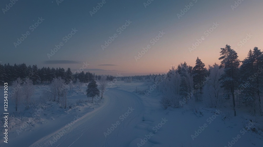 Snowy Mountain Village Under a Starry Night Sky Snowy Mountain Village Under a Starry Night Sky