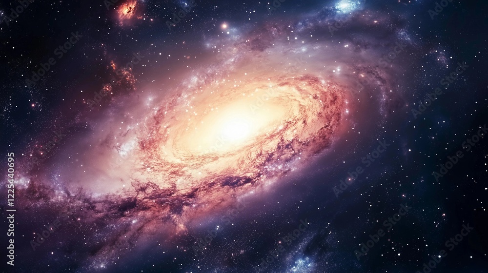 Fototapeta premium A spiral galaxy with a yellow center