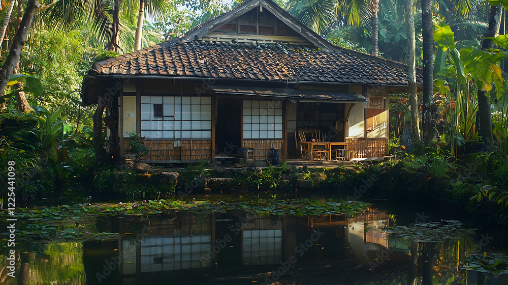 Serene Japanese House by Pond Peaceful Asian Architecture Serene Japanese House by Pond Peaceful Asian Architecture