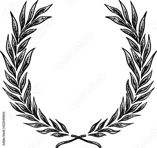 Elegant laurel wreath vector with a classic and timeless design. Perfect for logos, awards, certificates, emblems, and decorative elements. A symbol of victory, honor, and prestige.