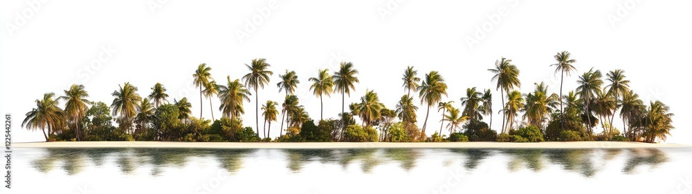 Tropical Island Paradise Palm Trees Shoreline Tropical Island Paradise Palm Trees Shoreline