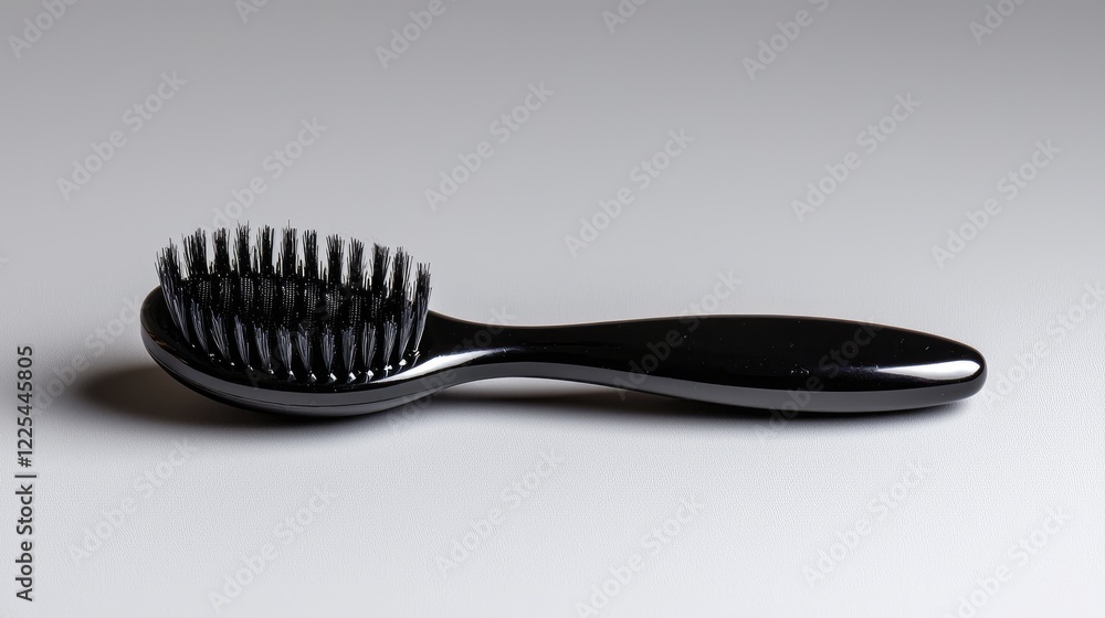 Black hairbrush on white background, studio shot Black hairbrush on white background, studio shot