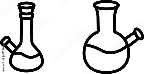 "Creative Doodle Bong Vector Icon Set"