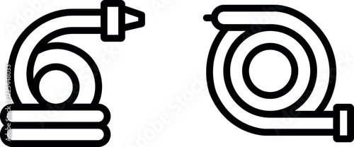 "Flexible Hose Pipe Vector Icon Set"