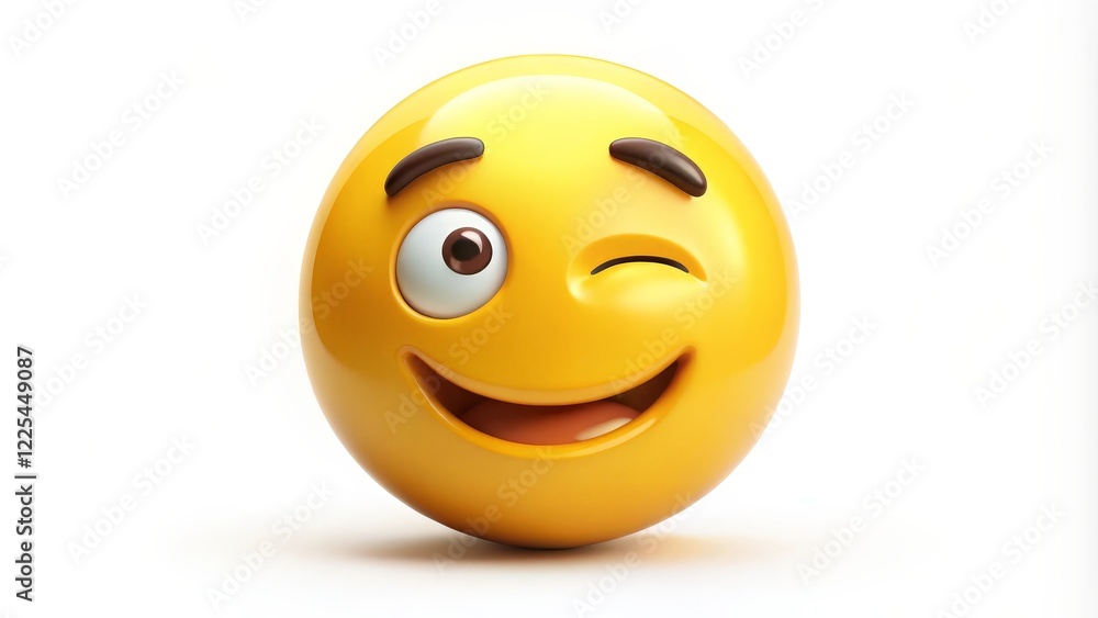 Fototapeta premium Winking Emoji Face