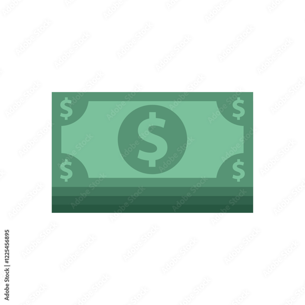 Vector image of a banknote icon with a white background Vector image of a banknote icon with a white background