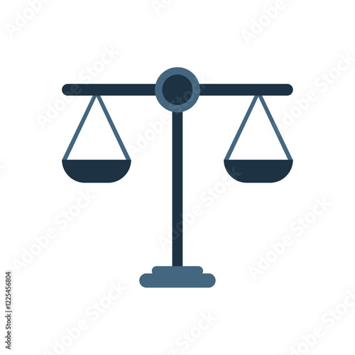 Flat Vector Illustration of a Balance Scale Symbolizing Justice, Fairness, and Legal Equality for Law, Court, and Legal Concepts