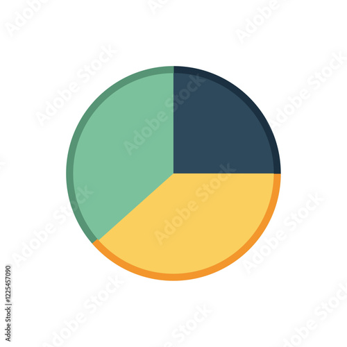 Free Download Flat Vector Illustration of a Colorful Pie Chart Representing Business Analytics, Data Visualization, and Statistical Reporting for Financial and Marketing Insights - GFXLoad