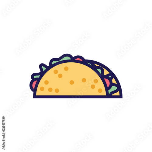 vector icon image of mexican tacos with white background